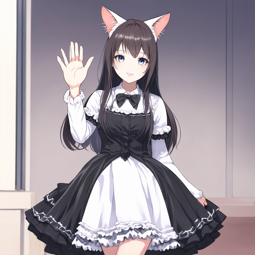 生成に失敗したイラスト、指が6本ある
